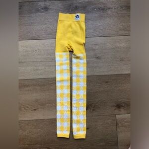 Mini Rodini Bright Yellow Gingham Footless tights 128/134